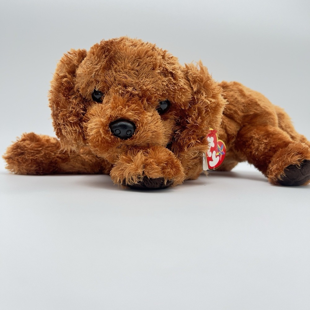 Ty Beanie Buddies Brown Puppy Dog Plush Stuffed Animal Toy Large Soft Puppy